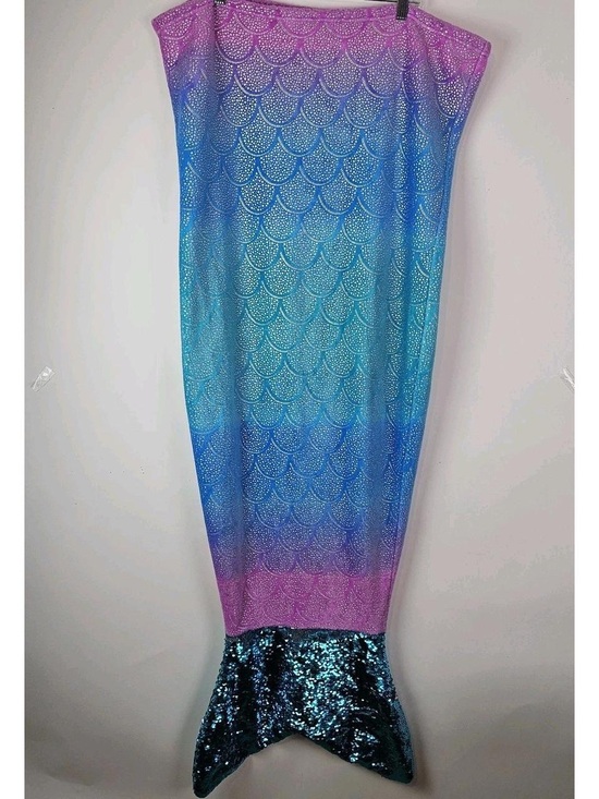 Other - Sequin Mermaid Tail Blanket - Teal & Pink Ombre Flip Sequins Kids One Size